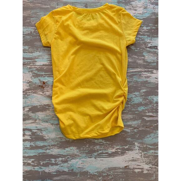 10/12 Sugah & Honey Girls Youth Yellow Tshirt Tunic Rouched Sides Star Detail - Picture 6 of 6